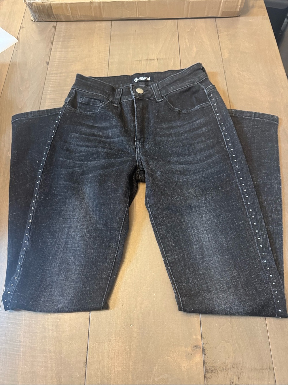 Vocal Size Small Black Skinny Jeans with Rhinestones